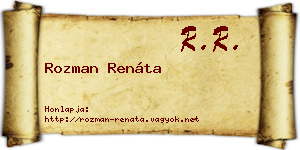 Rozman Renáta névjegykártya